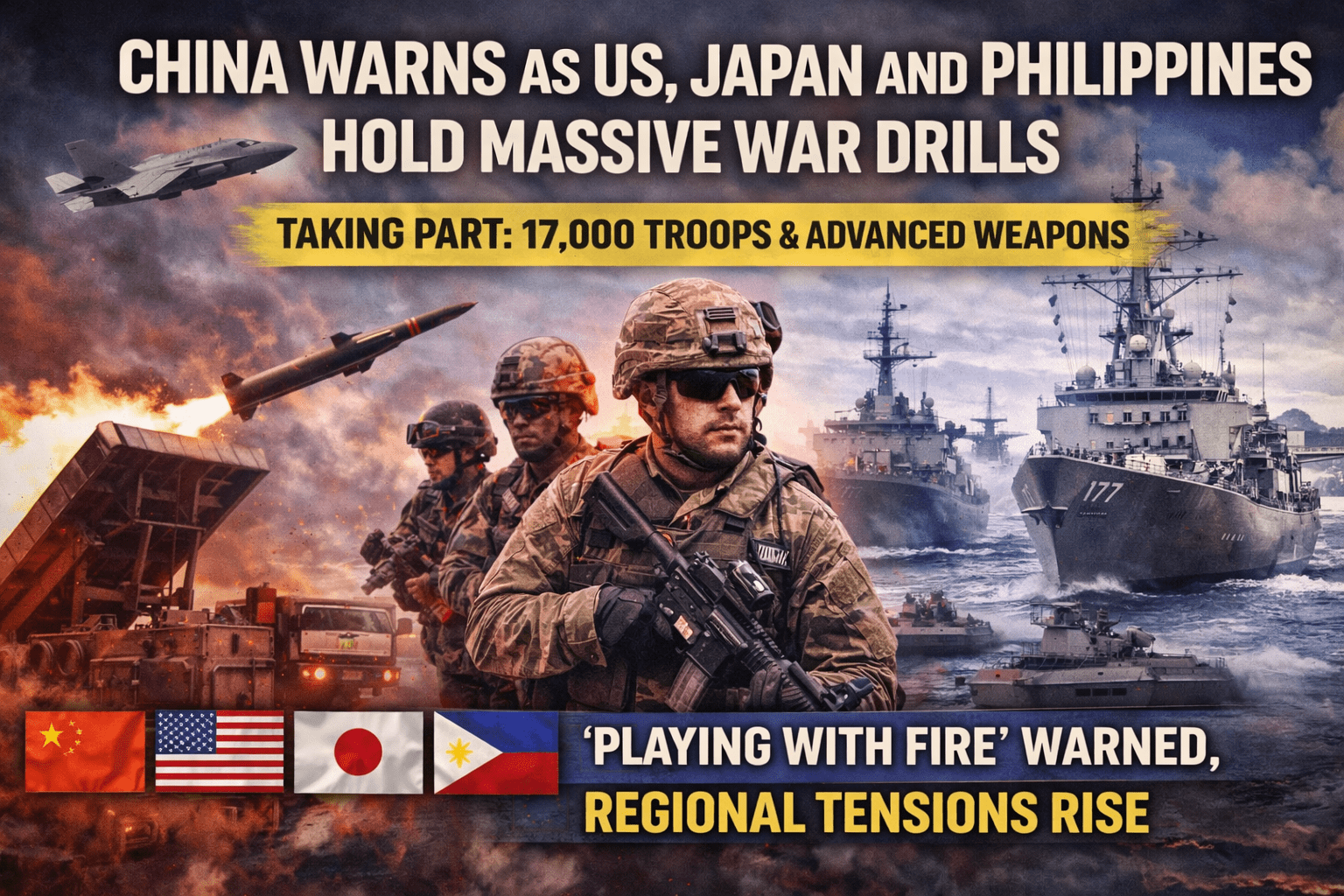 China Warns US, Japan, Philippines Over ‘Biggest Ever’ War Drills Amid Rising Tensions
