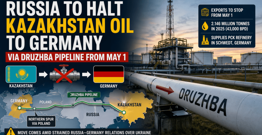 Russia Halts Kazakhstan Oil to Germany via Druzhba
