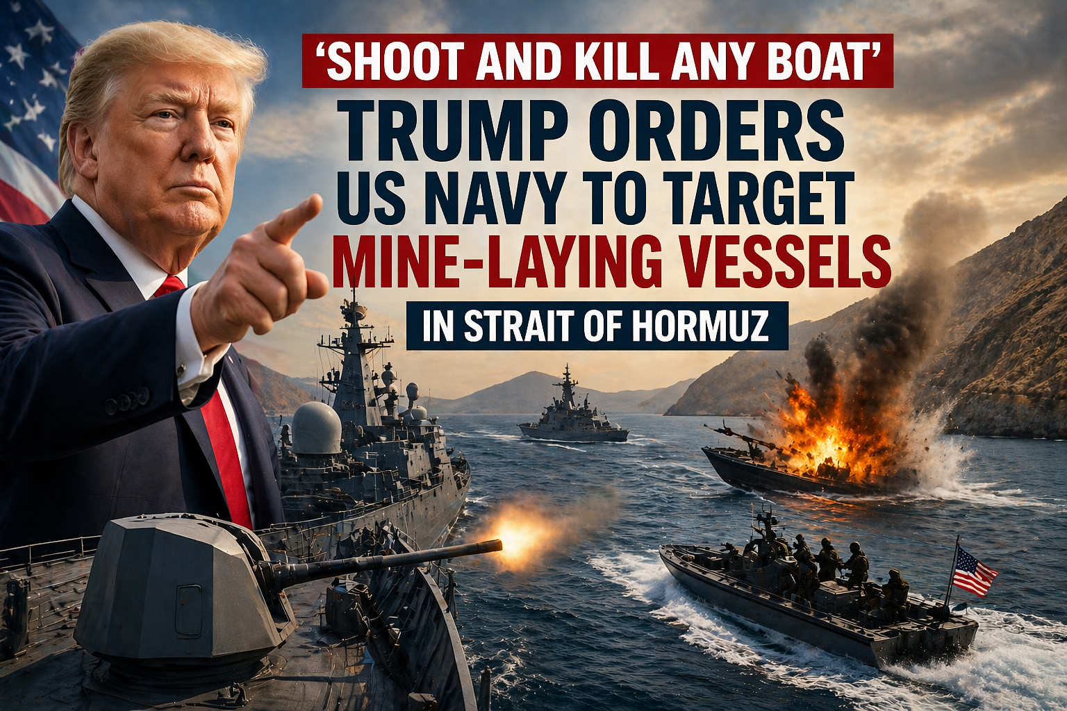 Trump Orders US Navy to Target Mine-Laying Boats in Strait of Hormuz