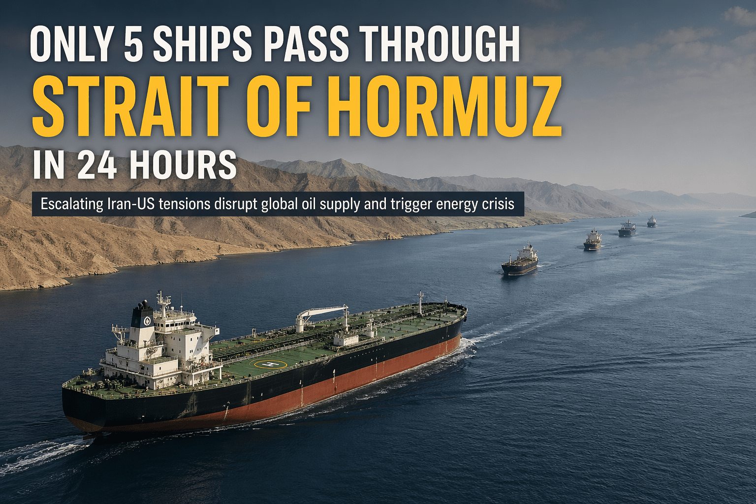 Strait of Hormuz Crisis: Only 5 Ships Pass in 24 Hours Amid Iran-US Tensions