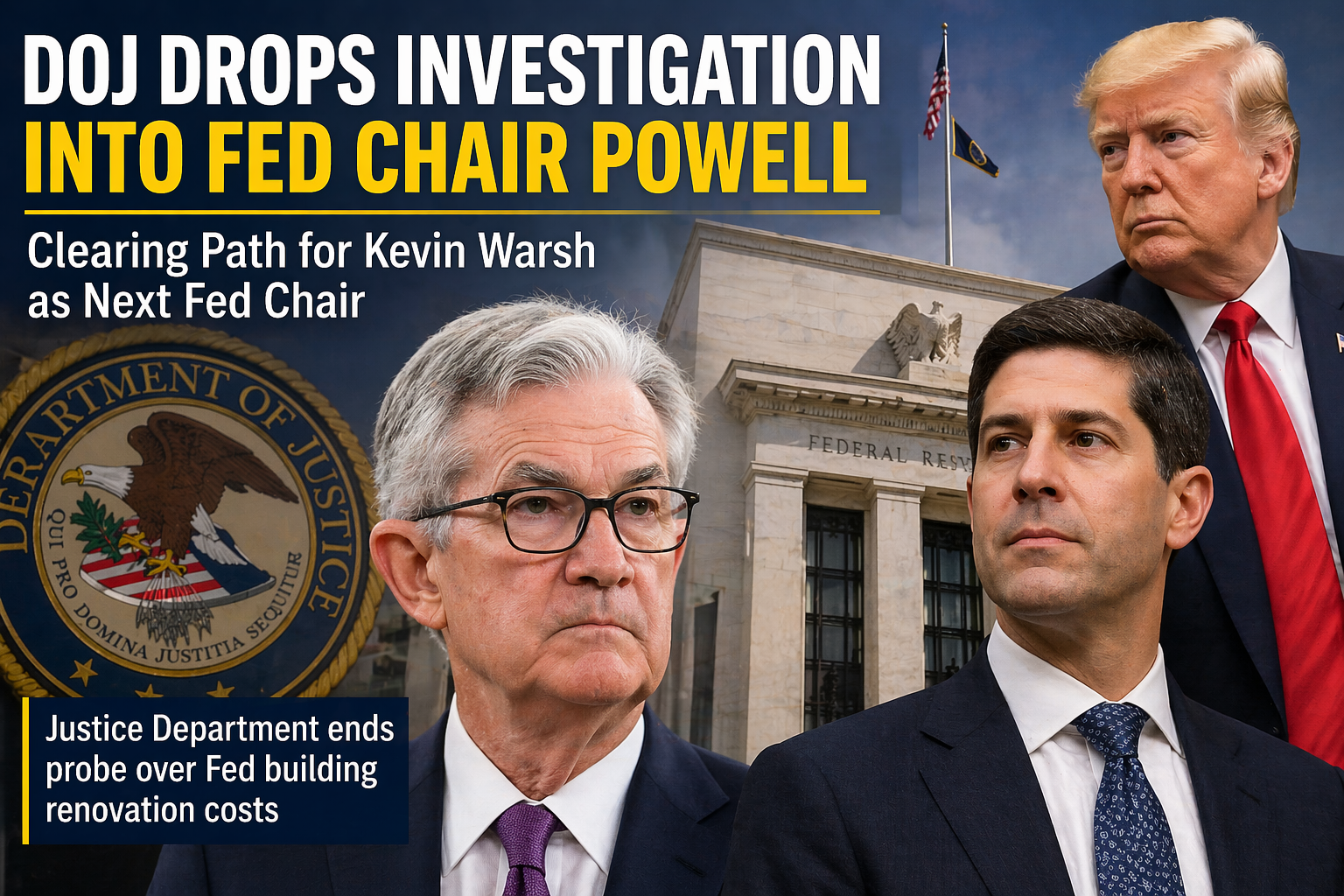 US Ends Powell Investigation Amid Trump Push for Warsh